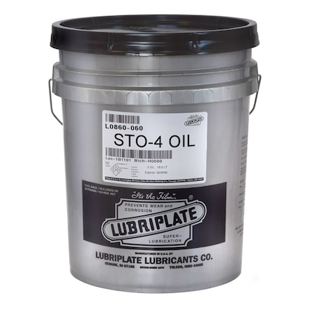 LUBRIPLATE Sto-4 Oil, 5 Gal Pail, For Stirrups On Bottle Filling Machines L0860-060